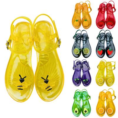 China European American fashion trend foreign trade fruit women new non slip soft bottom jelly sandals pineapple beach wear shoes for sale