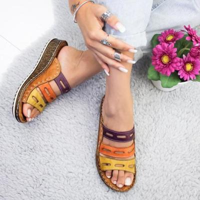 China Women's Summer Fashion Trend Large Size Open Toe Casual Shoes Platform Wedge Slippers Slides Beach Woman Shoes for sale