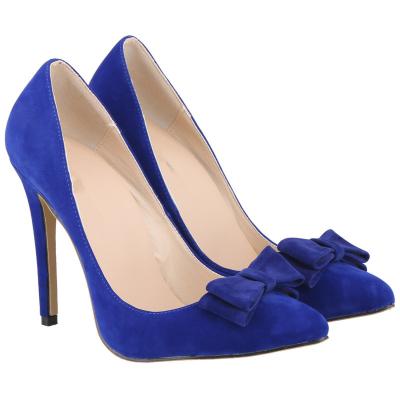 China Fashion Trend Women Pointed Toes Sweet Bow Pumps Thin High Heels Pumps Party Wedding Lady Stilettos Shoes for sale