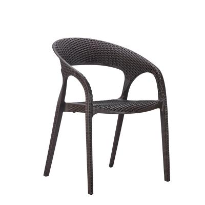 China Stackable Outdoor Plastic Rattan Dining Chair Cheap Plastic Stackable Chair for sale