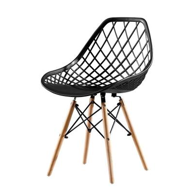 China Removable Porous Scandinavian Plastic Cover Muebles De madera Chair With Holes Wood Leg Dining Chair Cheap Price for sale