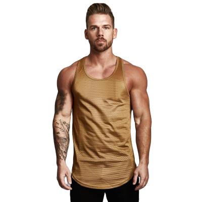 China Men Summer QUICK DRY Sleeveless Loose Fit Cooling Comfortable Gym Training Fitness Running Singlet for sale