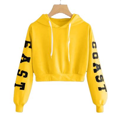 China Custom Breathable Women Girls Teen Girls Printed Letter Hoodie Long Top Sleeve Hooded Sweatshirt for sale