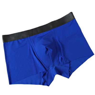 China Factory Wholesale Antibacterial Directly Fashion Ice Design Band Solid Color Silk Seamless Mens Underwear Breathable Boxer Briefs for sale