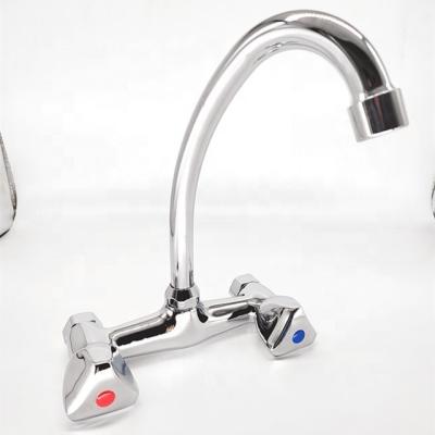 China Hot Sales Modern Kitchen Faucets Mixer Double Handle Knob Zinc Metered Kitchen Faucet for sale