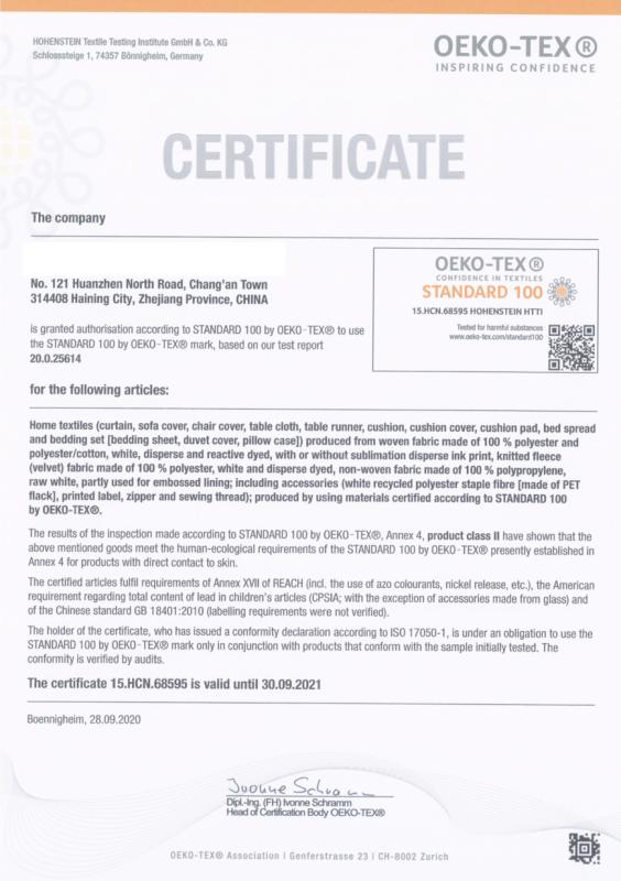 Oeko-Tex standard 100 - Top Commodity (shanghai) Co., Ltd.