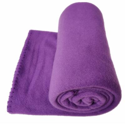 China PORTABLE Flannel Fleece Throw Blanket 100% Microfiber Polyester Anti-pilling Fleece Purple for sale