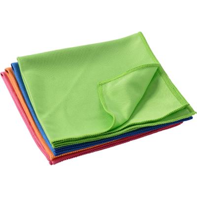 China Wholesale Customized Viable Blue Green Soft Lint Free Car Towel Microfiber Glass Cleaning Cloth for sale