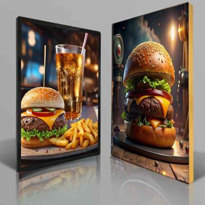 China Indoor Outdoor A1 A2 A3 A4 Open Ultra Thin Light Box Photo Frame Poster Aluminum Snap Frame restaurant menu board temper glass led light box for sale