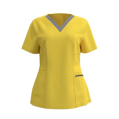 China Hospital Anti-Wrinkle Scrubs Uniforms Nurses Scrub Suits Nurses V-Neck Uniform Stretching Scrubs Sets for sale