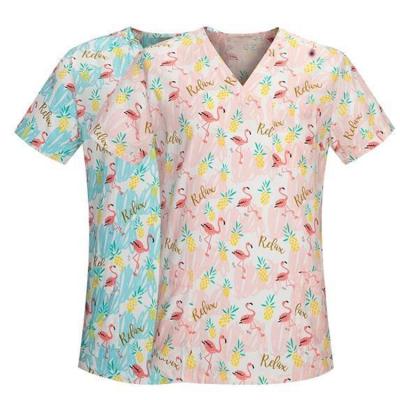 China Hospital Customized USA Quality Low Price Premium Quality Nurses Nursing Apparel Pattern Printing Uniform With Logo for sale