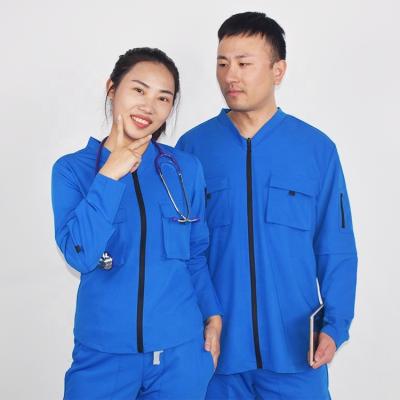 China Eco - Friendly Hospital Recycle Couple Styles Cience And Tech Sense Of Fashion Nurse Uniform Scrubs Sets for sale