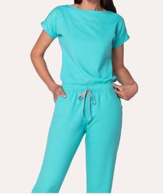 China Reusable Custom Women Nursing Scrubs Jogger Hospital Sets Stretchy Beautician Scrubs Nurse Uniforms for sale