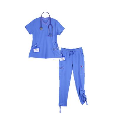 China Eco-Friendly Hospital Recycle Pre-Sale Ready To Ship Fashion Style Soft Fabric High Quality Uniform Scrubs Sets for sale