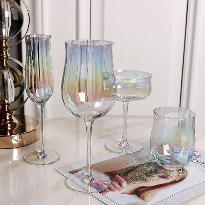 China Sustainable Colored Goblet With Gold Plating EdgeTall Flutters Tulip Champagne Wine Glass For Wedding Party Supply Service 2020 for sale