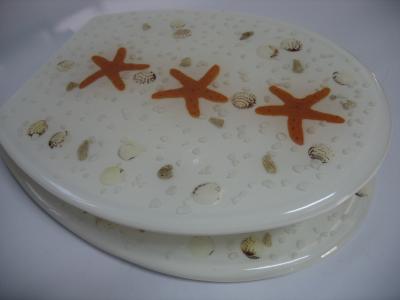 China sea star shell toilet seat, poly resin decorate sanitary ware for sale