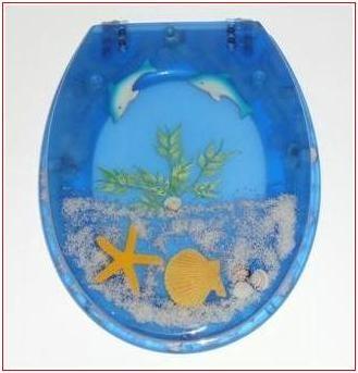 China polyresin toilet seat cover,sea star shell design transparent poly-resin toilet seat, for sale