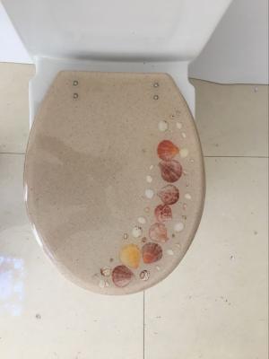 China sealife  polyresin decorate sanitary ware toilet seat with best quality hinge,sand toilet seat for sale