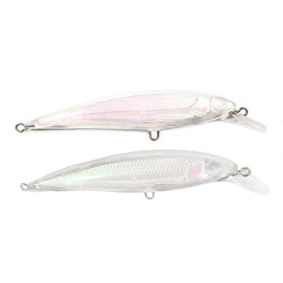 China ABS Plastic Fishing Lure Blanks Minnow 11cm Long Unpainted Fishing Lure White 12 Grams Fishing Lures Unpainted for sale