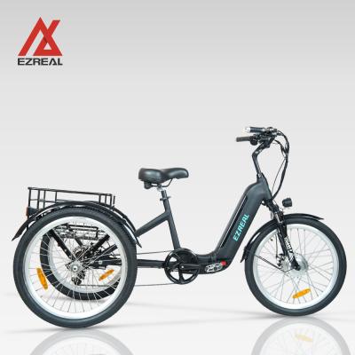 China EZREAL Aluminum Alloy New Style Folding Tricycle Three Wheel Electric Bicycle Ebike For Adult for sale