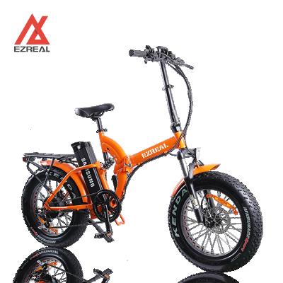 China EZREAL aluminum alloy 20 inch fat tire e bike foldable padel assist electric bicicleta with BAFANG 500W rear drive motor for sale