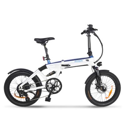 China EZREAL 48v 500w Aluminum Alloy Frame Portable Double Full Suspension Folding Electric Bike 20 Inch Fat Tire Bicycle for sale