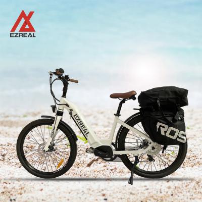 China Popular EZREAL Alloy Aluminum Step Through City Bicycle Commuter Electric Bike With BAFANG M600 Mid Motor 48V 500W for sale