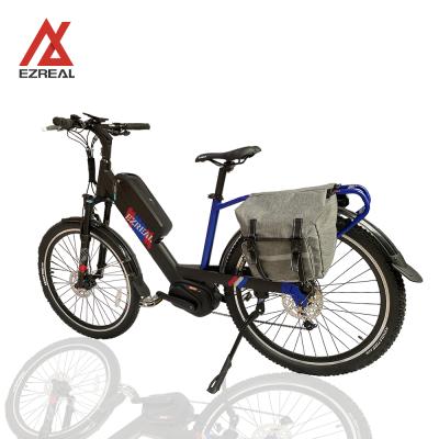 China EZREAL aluminum alloy lady city bike cycle bicycle electric commuter ebike with BAFANG M400 250W mid motor for sale