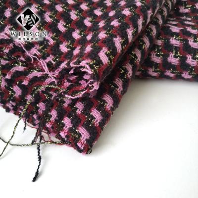 China Viable Special Pink Mohair Color Yarn Fancy Yarn Woolen Fabrics for Winter Coat for sale