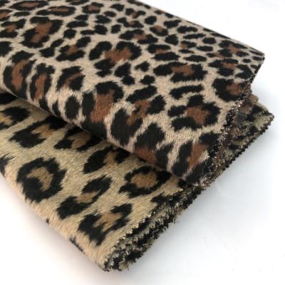 China High Quality Sustainable Soft Hand Feeling Sexy Leopard Jacquard Woolen Fabric for sale