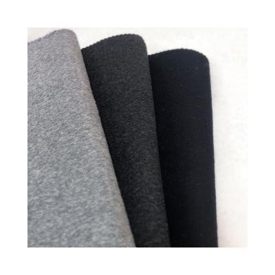 China Sustainable Wholesale Micro Stripe Black Brushed Flannel Fleece Fabric for sale