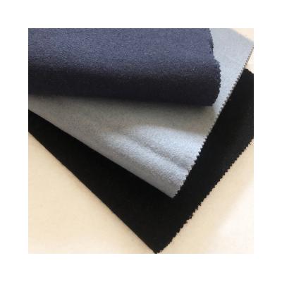 China Sustainable home textile stock velvet and fabric 80%wool brushed woven fabric for sale