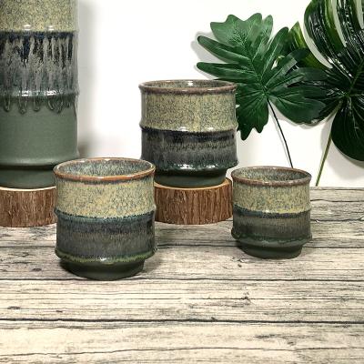 China Art Deco Nordic Simple Style Flower Pots Home Decor Creativity Household Decoration Ceramic Bamboo Pots And Planters for sale