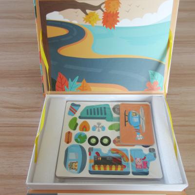 China Eco-friendly Material Education DIY Magnetic Kids Book 66pcs Puzzles Toy for sale