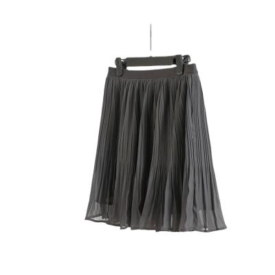 China Summer Pleated Casual Mini Dress Solid Color Skirt High Waist Cool Breathable A-Line Skirt for sale