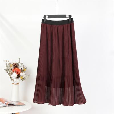 China Breathable All-match female spring and autumn new organ pleated skirt, ladies half-bust pleated skirt for sale