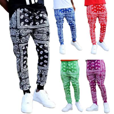 China New37 Print QUICK DRY Long Sports Bandana Pants Men's Slim Long Wear High Street Clothing Pants Design QUICK DRY Men's Working Pants For Men for sale