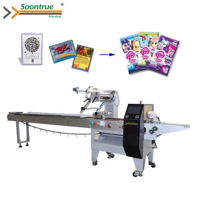 China Fully Automatic High Quality Merchant Food Gift Greeting Card Pillow Flow Packing Machine Manufacturer for sale