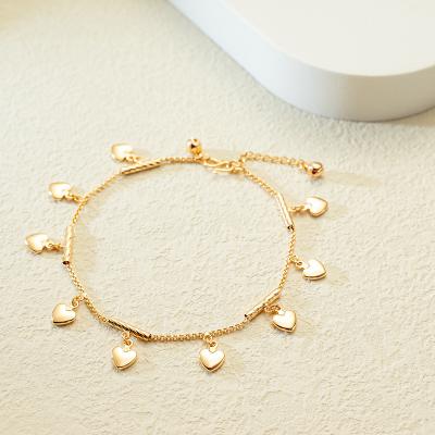 China Other New Design 24k Gold Fashion Accessories Women Barefoot Sandals Anklets Foot Jewelry Chains Environmental Copper Anklet For Girls for sale