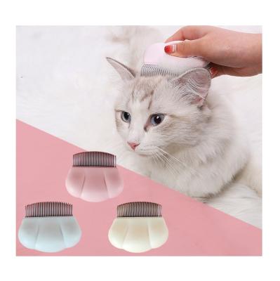 China New Sustainable Pet Product Plastic Pet Comb Cat Float Hair Removal Open Knot Comb Massager Plastic Cloud Shell Comb for sale