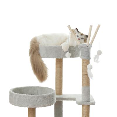 China Viable Customizable Wooden Material Cat Toy Solid Scratching Board Pet Cat Tree House for sale