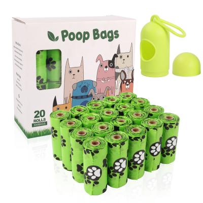 China Amazon Best Seller EPI Sustainable Biodegradable PE 15 Bags / Dog Poop Bag Pet Waste Roll With Dispenser for sale