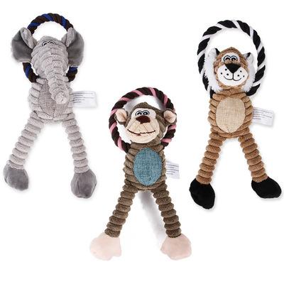 China Wholesale Custom Viable Plush Lion Tiger Elephant Shape Squeaky Animal Custom Pet Toys Squeaky Plush Dog Toy for sale