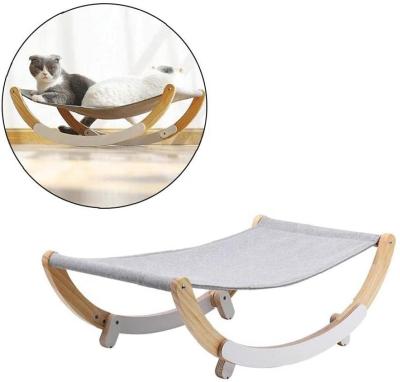 China Cat Bed Wooden Swing Bed Cat Hammock Elegant Design Home Shipping Pet Bed Heating Drop for sale