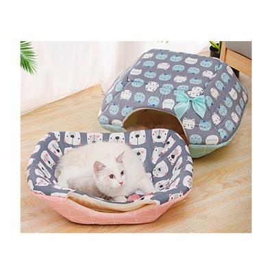 China Factory Wholesale Breathable Cat Houses Dual Function Variable Pet Bed Closed Cat Sleeping Bag for sale