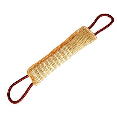 China Viable Dog Bite Pillow Jute Tug With Two Handles For Dog Traction Toys for sale