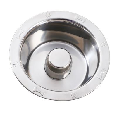 China Sustainable Stops Dog Food Gobbling To Bloat And Slow Feeding Bowl Stainless Steel Metal Fast Eating For Large Small Pet for sale