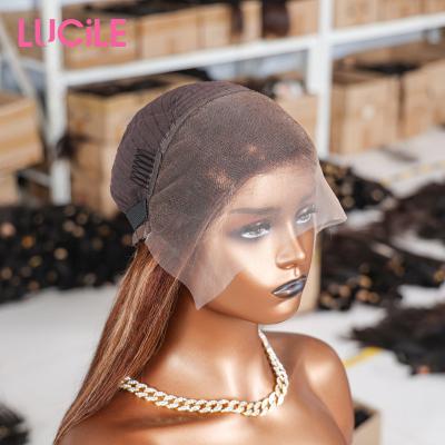 China P4 Straight 27 Blonde Body Wave Long Brown 13X4 Sheer Lace Accented Wigs Hair,Highlight 10a Body Wave Hair Full Lace Wig for sale