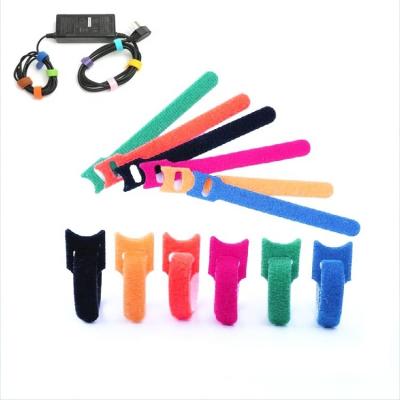 China Eco-friendly reusable double side back to back hook loop cable tie tie tape cable ties cables management straps for sale