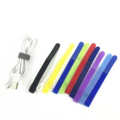 China Eco-friendly adjustable hook and loop strap colorful wide application hook and loop cable tie for cable tie for sale